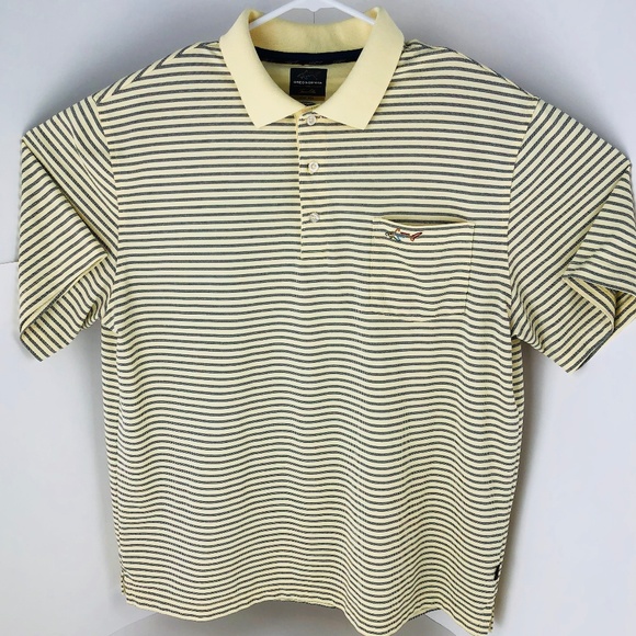 Greg Norman Collection Other - Greg Norman Play Dry yellow striped golf polo